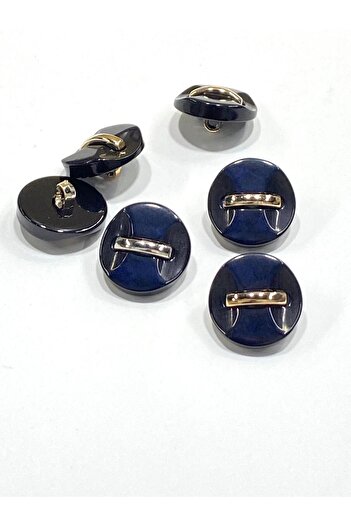 karantuhafiye Button with Shiny Surface, Light Gold Belt Accessory / 1.8 cm / M03118 / Dark Blue