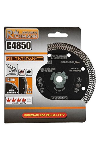 JollyMag Thin turbo diamond blade, ceramic tiles, wet and dry cutting, set of 3, 115 mm/22.23 mm