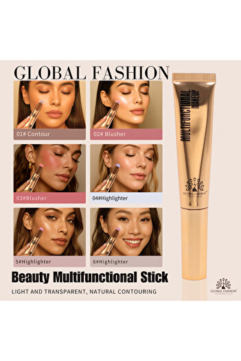 global fashion Makeup Stick – Contour, Blush & Highlighter Wand, Cushion Applicator, Vegan, Hydrating, Long-Lasting