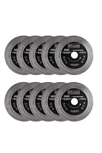 JollyMag Thin turbo diamond blade, double segmented, ceramic tiles, wet and dry cutting, set of 10 pieces