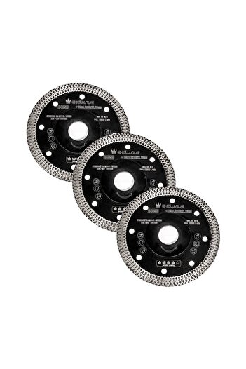 JollyMag Thin turbo diamond blade, ceramic tiles, wet and dry cutting, set of 3, 115 mm/22.23 mm