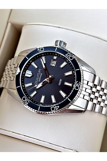 Quantum Special Design Sapphire Glass 24 Months Warranty Steel Band Steel Case Men's Wristwatch Adg1215Sz