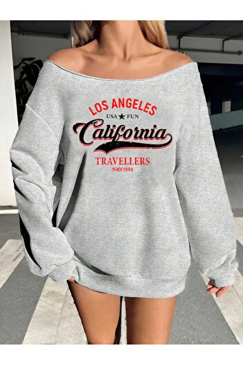 Machetta Women's California Printed Boat Neck Sweatshirt