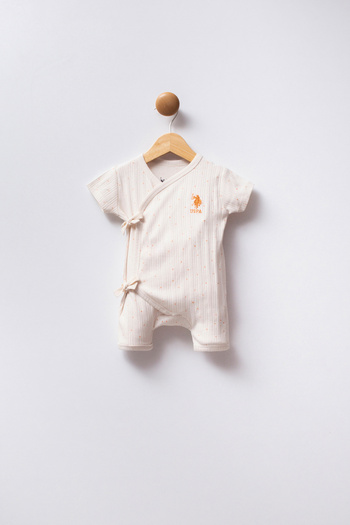 U.S. Polo Assn. Baby Girl Ecru Short Leg Jumpsuit 50322879-Vr019