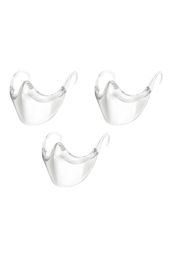 NEO Set of 3 Face masks, nose and mouth, Half, transparent, lightweight, disinfectable, reusable