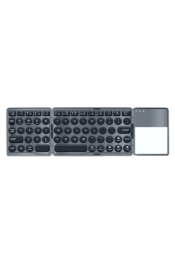 NEO Portable Keyboard with Touchpad Foldable Triple Bluetooth Wireless For Android/iOS/Windows, Silver