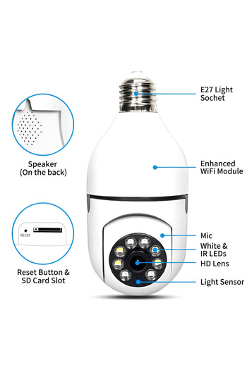 NEO NEO™ Wireless PTZ IP Camera, with Night Vision, Two-way Audio, Auto Tracking, E27, Type