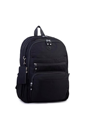 Nas Bag Unisex Large Size Multi-Compartment Lightweight Backpack Black