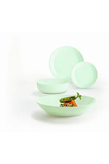 Luminarc Diwali Paradise Green Opal Dinner Set, 19 Pieces, Green