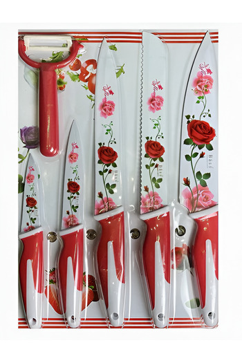 NEO NEO™ Kitchen Set of 5 Knives and Graters, Floral Pattern