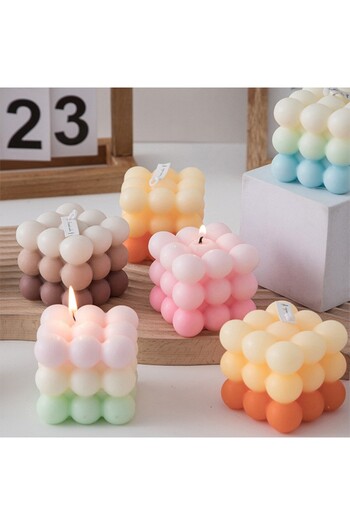 Flippy Scented Candle, Flippy, Soy Wax, Cube Model, Gradient in 3 Pale Colors, 6x6x6 cm, Chamomile Fragranc