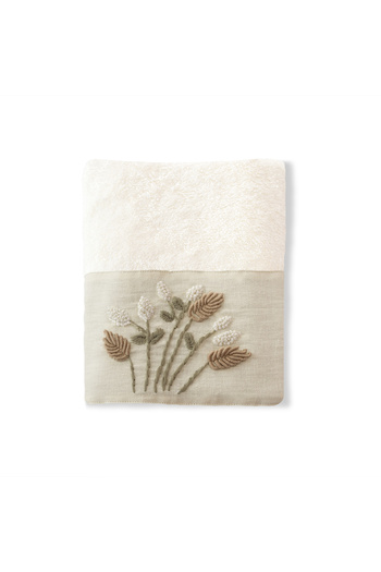Altınbaşak Lana Bamboo Embroidered Hand Towel 50 X 90 Ecru