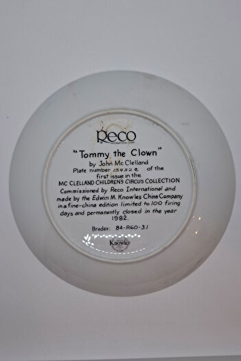 Reco Nurantik Decorative Wall Plate with Clown Tommy Figure 23.5 cm