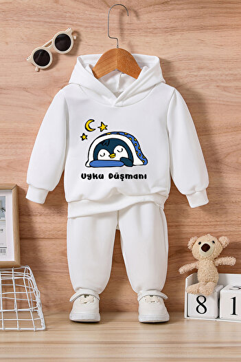 ADABEBEK Sleep Enemy Cute Bıdkı Printed Top and Bottom Baby Set 24247