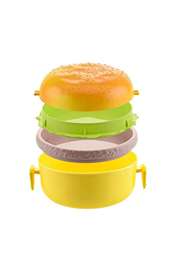 Yenilig Hamburger Design Lunch Box – Fun, Multi-Compartment, Durable Storage and Lunch Container