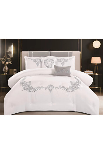 SNOOZYL Embroidered king-size bedspread for elegance and comfort. Microfiber filling, 240*260 cm.