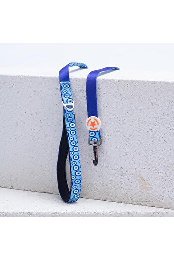 Pawstar Charm Leash Evil Eye Bead Patterned Cat Dog Walking & Traveling Strap Dog Extension Collar