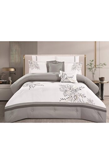 SNOOZYL Embroidered king-size bedspread for elegance and comfort. Microfiber filling, 240*260 cm.
