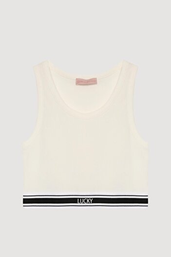 Quzu Crop Tank Top with Elastic Detail and Pants Set with Elastic Detail at the Waist