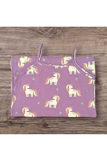 ESTA STORE Purple Patterned Tank Top with Straps