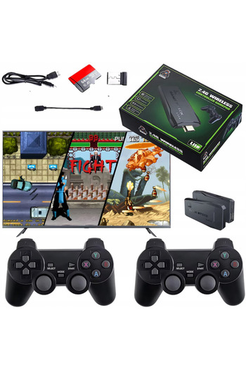 NASZ SWIAT Retro TV Game Console HDMI 64GB 2 Wireless Pads 20000 Games
