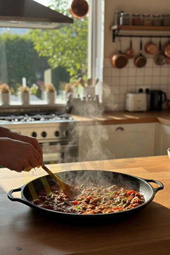 FİTHOME Large Size Cast Granite 36 cm Sheet Roasting Pan Can Go into the Oven Non-Stick