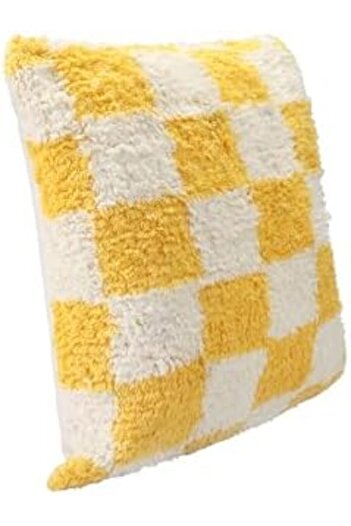 STOREMAX Sellbuyst Pop Plaid Woven Pillow Yellow 45X45Cm Trendy 266450