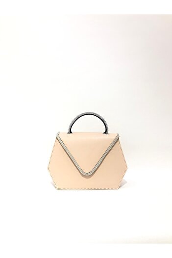 womenacs Powder Color Faux Leather Envelope Clutch Evening Dress Bag with Rhinestone Cover Chain Strap Handheld Wedding Engagement Evening Bag