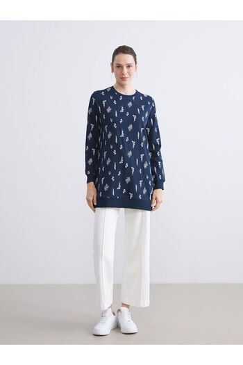 LC Waikiki Create Your Style from Uzg Store |   Crew Neck Floral Women's Sweatshirt Tunic