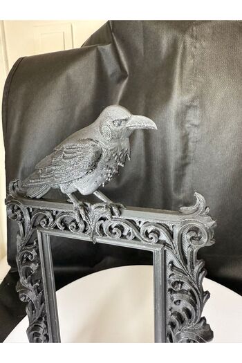 MYA DESİGN JEWERLY 3D Decorative Gothic Crow Frame Vintage