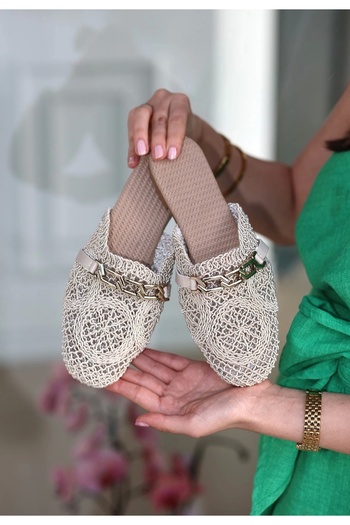 KAZAX Emert bej braided slipper
