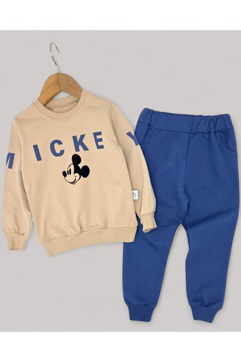 Egelite Boy's Mickey Printed 100% Cotton 2-3-4-5-6 Years Old Boys' Tracksuit Set L Nursery Set