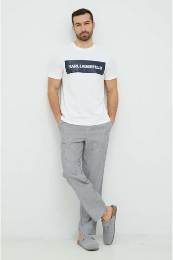 OEM KARL LAGERFELD Pajamas with cotton logo, Navy Grey, L INTL
