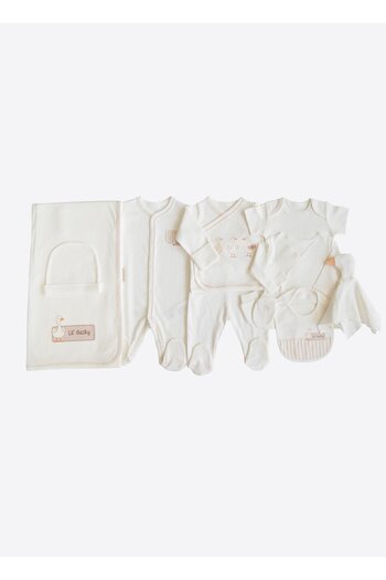 kitikate Organic Lil Ducky 10-Piece Hospital Discharge Set Ecru