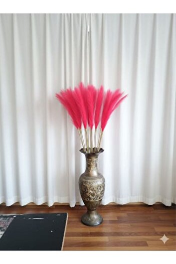 YASİMA Dekoratif Kırmızı Pampas Çiçeği 70 cm – Ev, Salon ve Ofis İçin Vazo Süsü