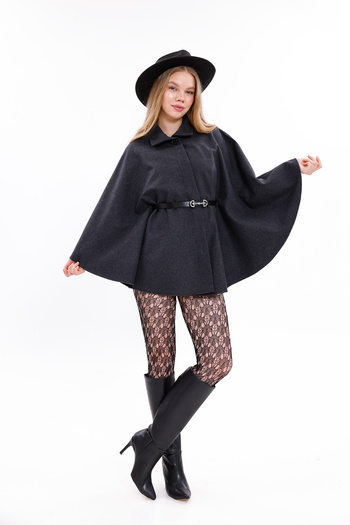 Moda Palmiss Women's Belted Stitched Poncho