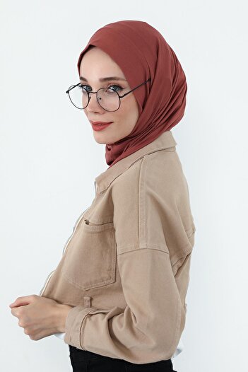 Aisha's Design Combed Cotton Bonnet with Neck Covering Feature and Headphone Opening, B-94, Cinnamon