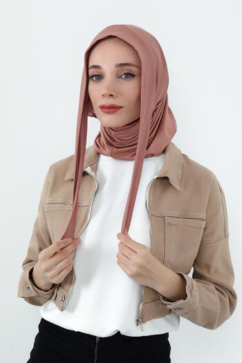 Aisha's Design Combed Cotton Bonnet with Neck Covering Feature and Headphone Opening, B-94, Cappuccino