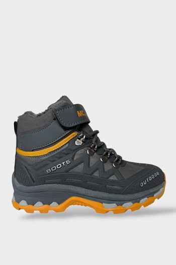 Liger Children's Fur Lined Zippered Outdoor Boots Smoked - Yellow