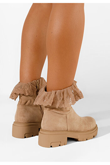 B T Shoes Γυναικεία μποτάκια Χακι Menaira