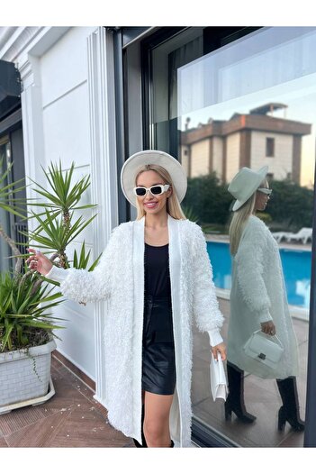 For Angels Fringed Fur Knitwear Cardigan