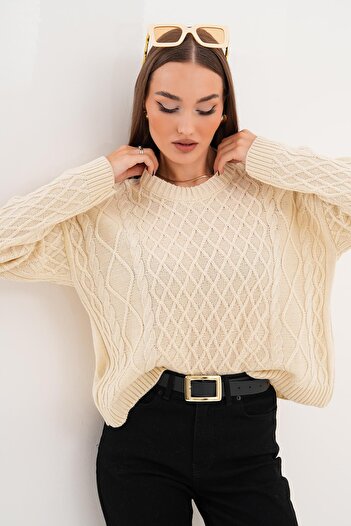 ŞİMAL Women's Knitted Pattern Sweater 255110 -
