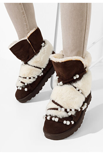 B T Shoes Hnědé dámské válenky Belvia