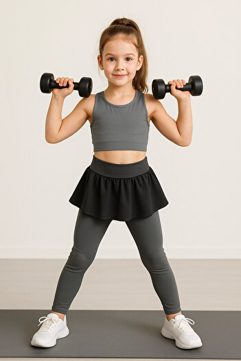 Beniizle High Waist Girls' Leggings with Skirt