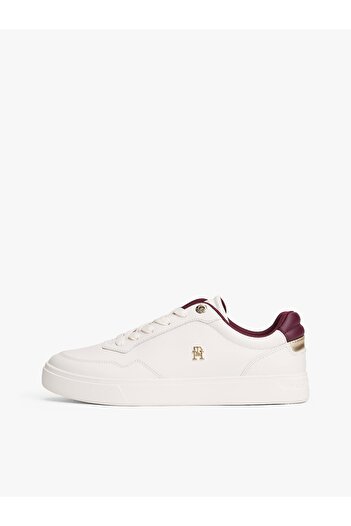 Tommy Hilfiger Dámské tenisky TH Monogram Plaque Court – bílé/bordové