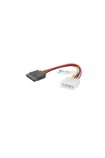 SOHO Power cable 4 pin male to SATA 15 pin female, Molex, 15 cm