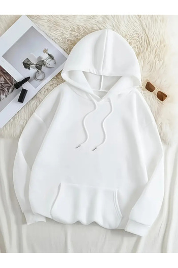 Touz Moda Світшот з капюшоном Streetwear з принтом, унісекс, оверсайз