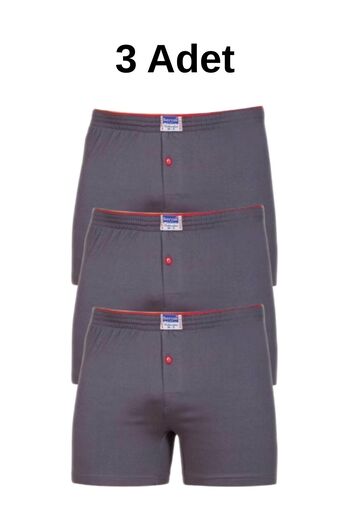 Berrak Men's Combed Cotton Buttoned Boxer 1099 3-Piece Abani Classic