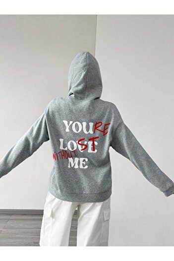 SVART WEAR Ти загубився без мене Оверсайз Памуклу Худі Капушонлу Світшот Басклі