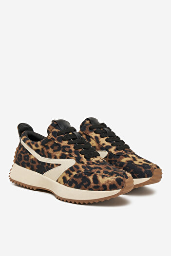 DeeZee Women's Sneakers low brown flat, platform 41